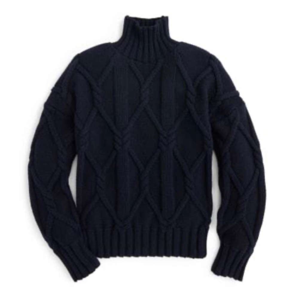 J CREW BLUE CHUNKY KNIT SWEATER